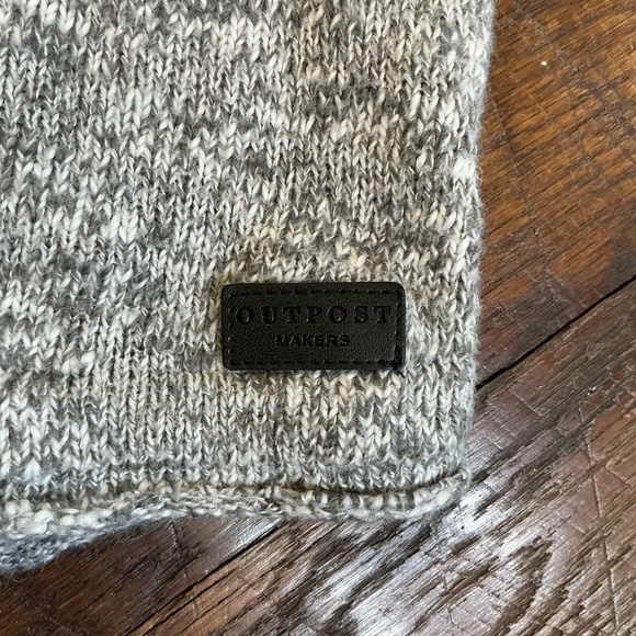 Outpost Makers Men’s Gray Marled Knit Hoodie Sweater Pullover Long Sleeve Size L - Picture 9 of 10